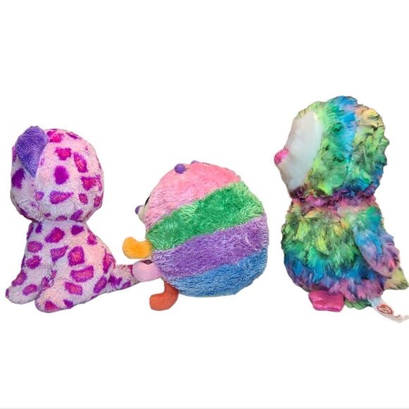 Ty Beanie Boos lot of 3, owl, caterpillar, leopard - Picture 2 of 4